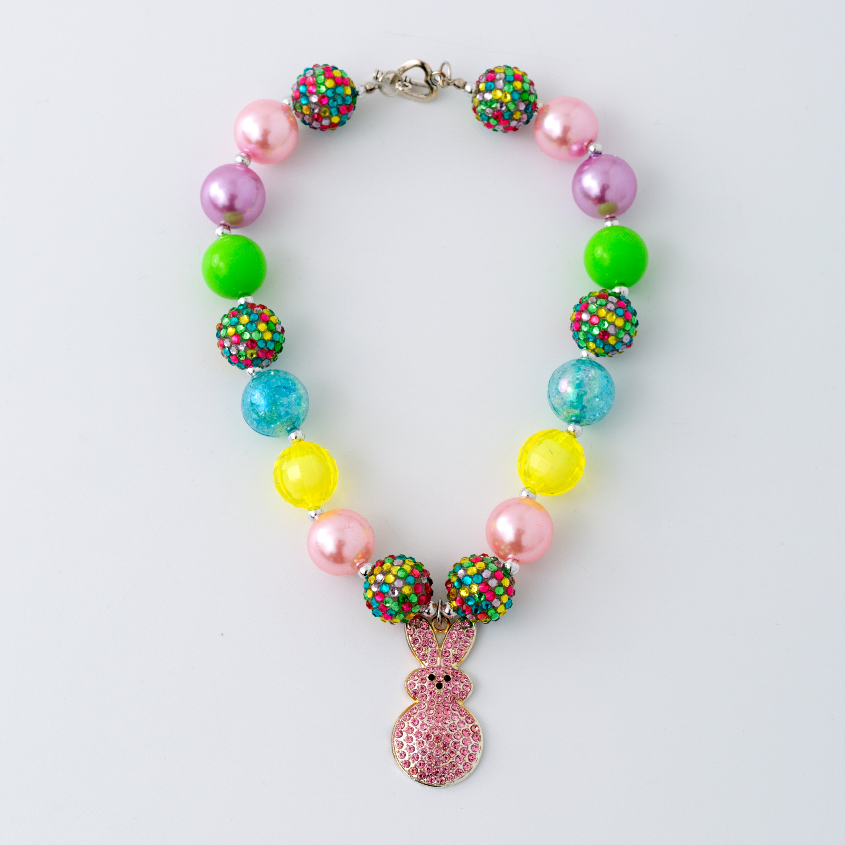 （In Stock G11 G12）Girls Rhinestone Beaded Necklace