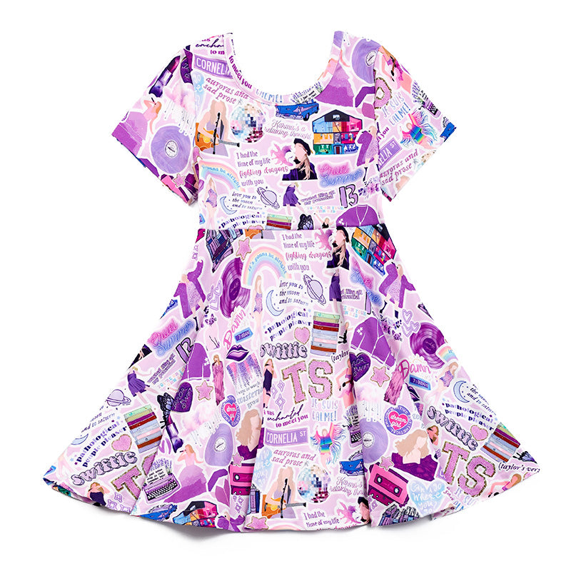 （Pre Order）Girls TS Print Lavender Dress