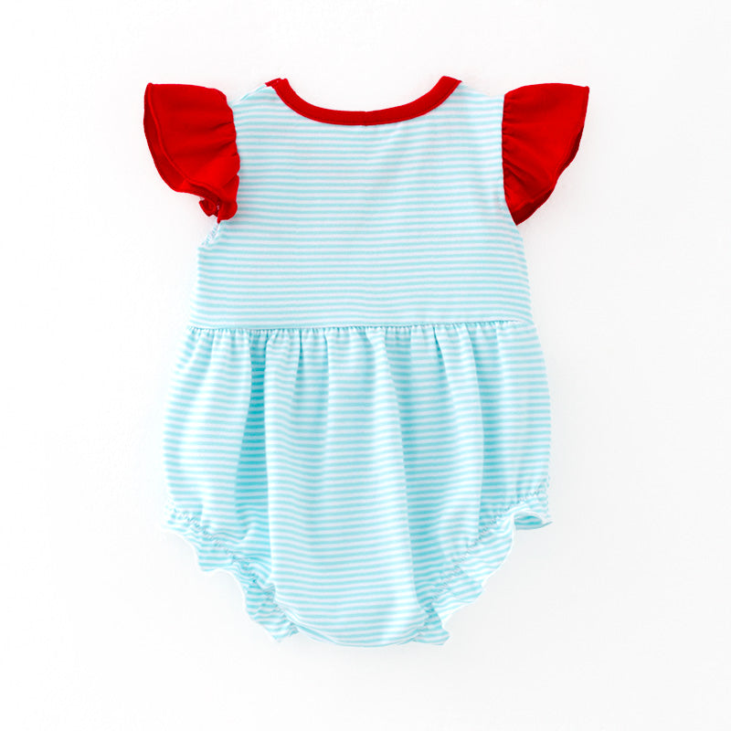 （In Stock）Toddler Girls Spring and Summer Baseball Applique Romper