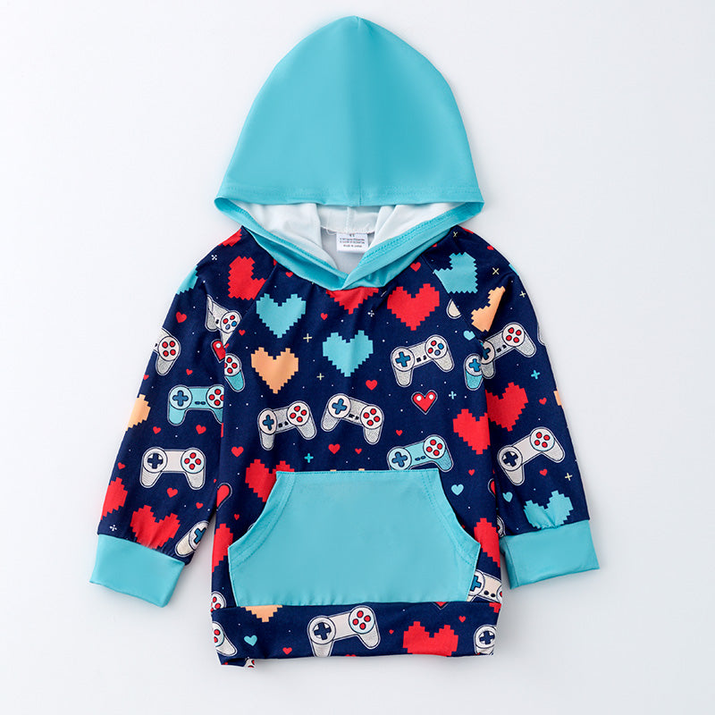 （Pre Order）Boys Valentine's Day Print Hoodie