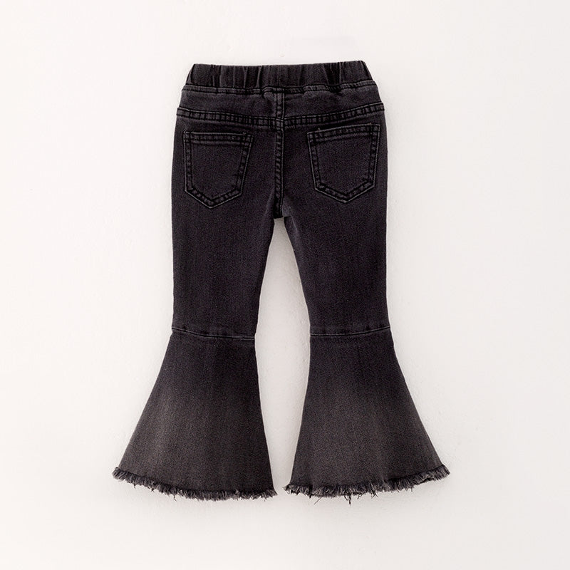 （In Stock G29-5-2）Girls Black Elastic Jeans