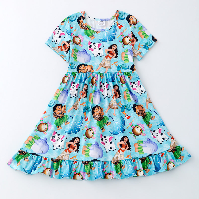 （Pre Order）Girls Cartoon Character Print Dress