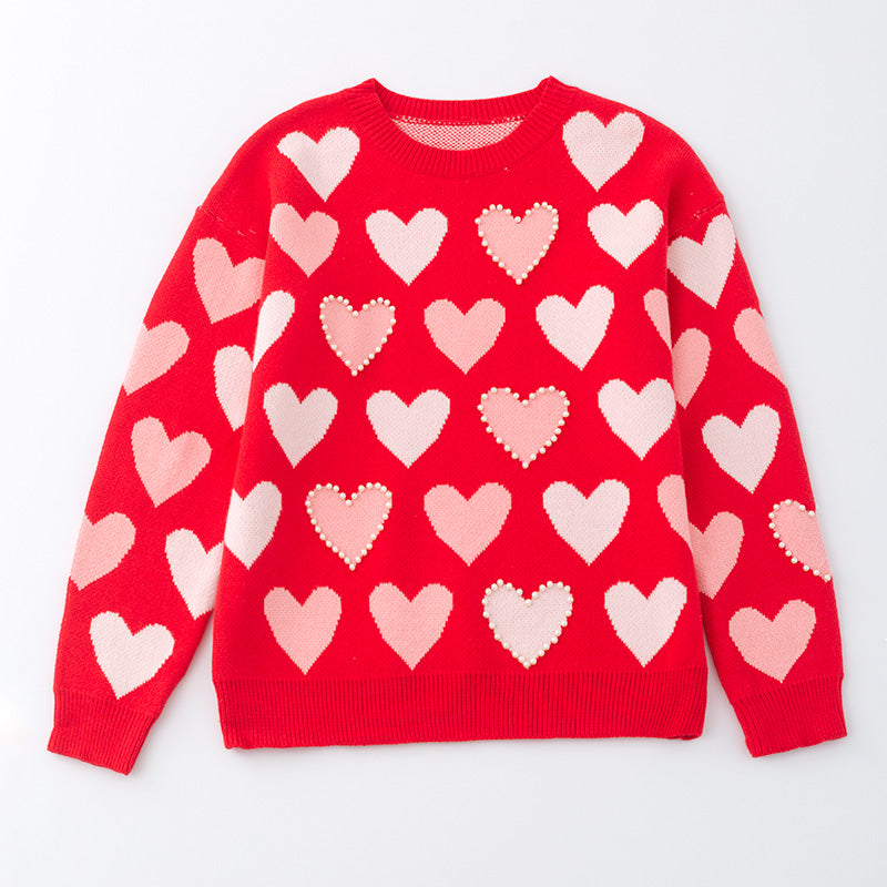 （Pre Order）Adults Valentine's Day Love Knit Crew Neck Sweater