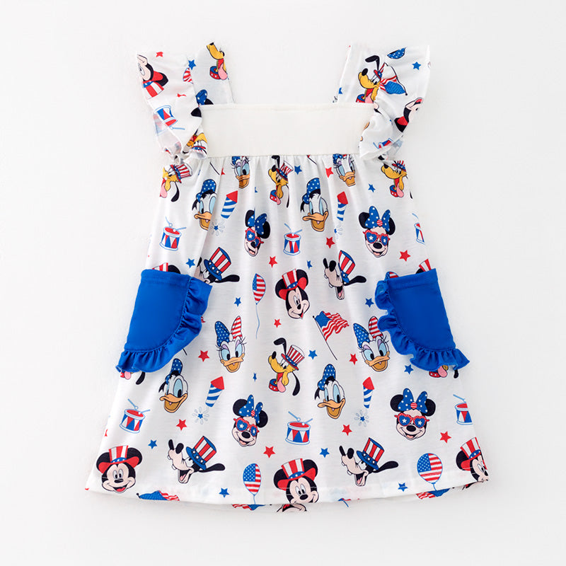 （In Stock）Girls Spring and Summer Cartoon Embroidery Dress