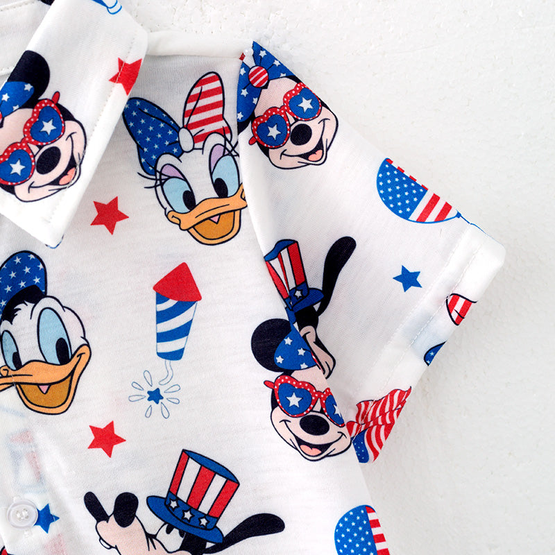 （In Stock）Boys Spring and Summer Cartoon Print Shirt