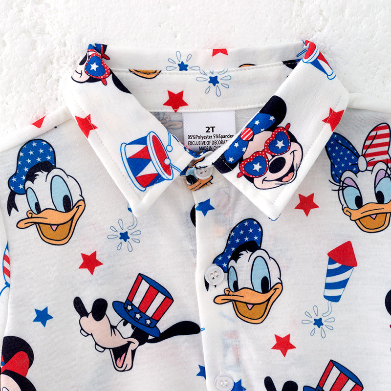 （In Stock）Boys Spring and Summer Cartoon Print Shirt