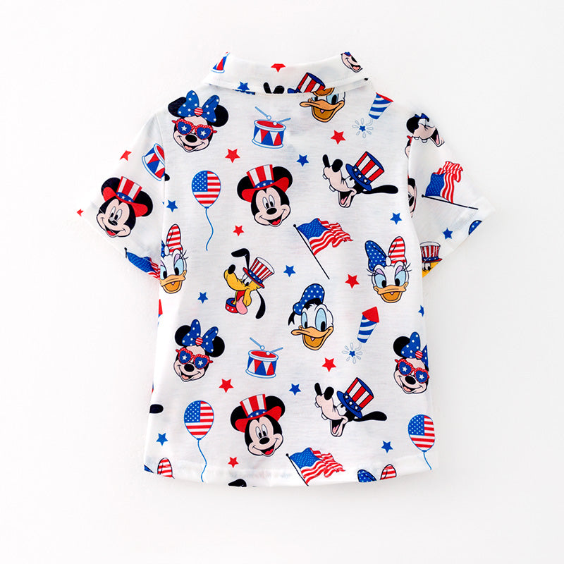 （In Stock）Boys Spring and Summer Cartoon Print Shirt