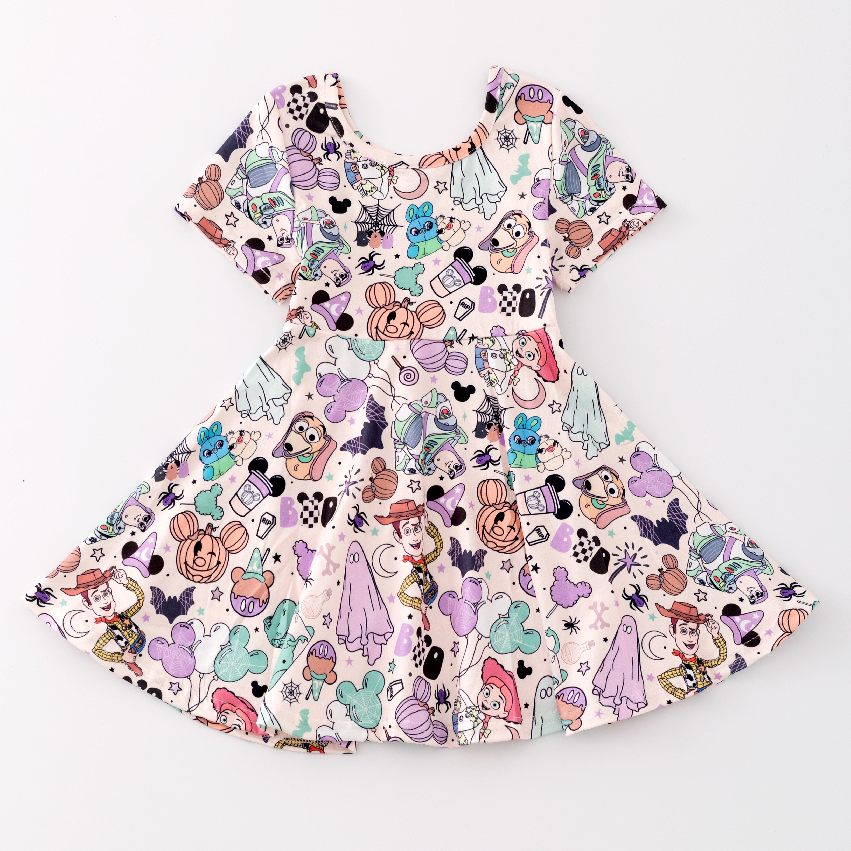 （Pre Order）Girls Cute Cartoon Print Twirl Dress