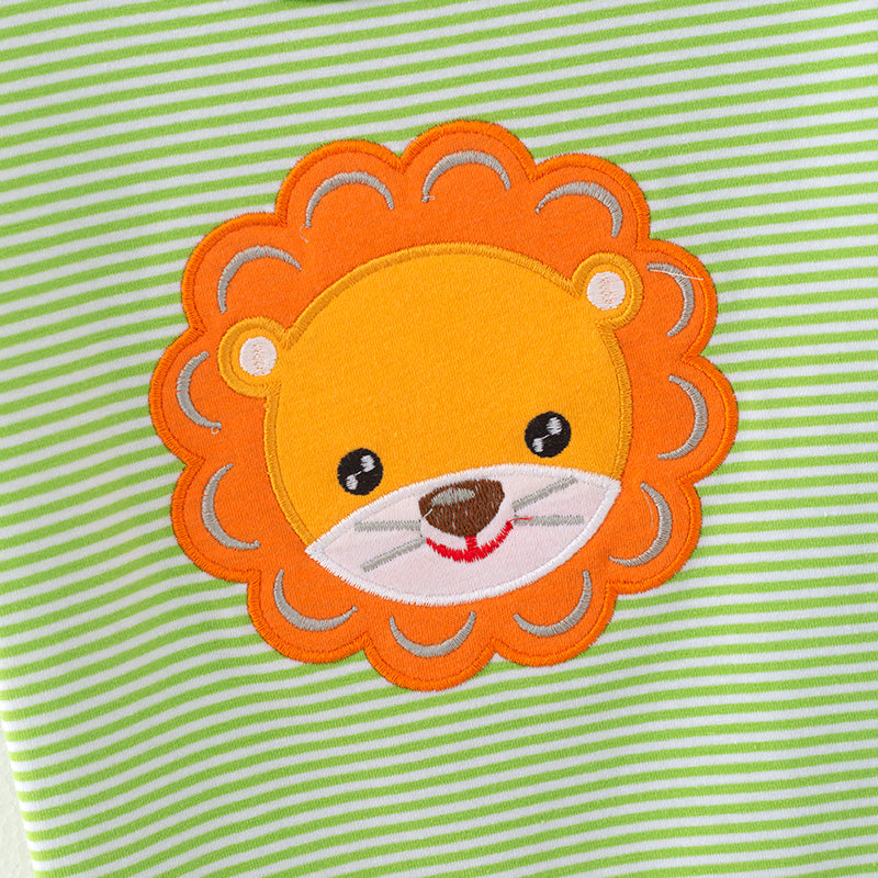 （In Stock）Boys Spring and Summer Lion Applique Cotton Top