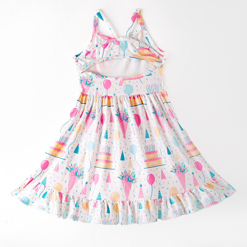 Girls Birthday Suspenders Dress