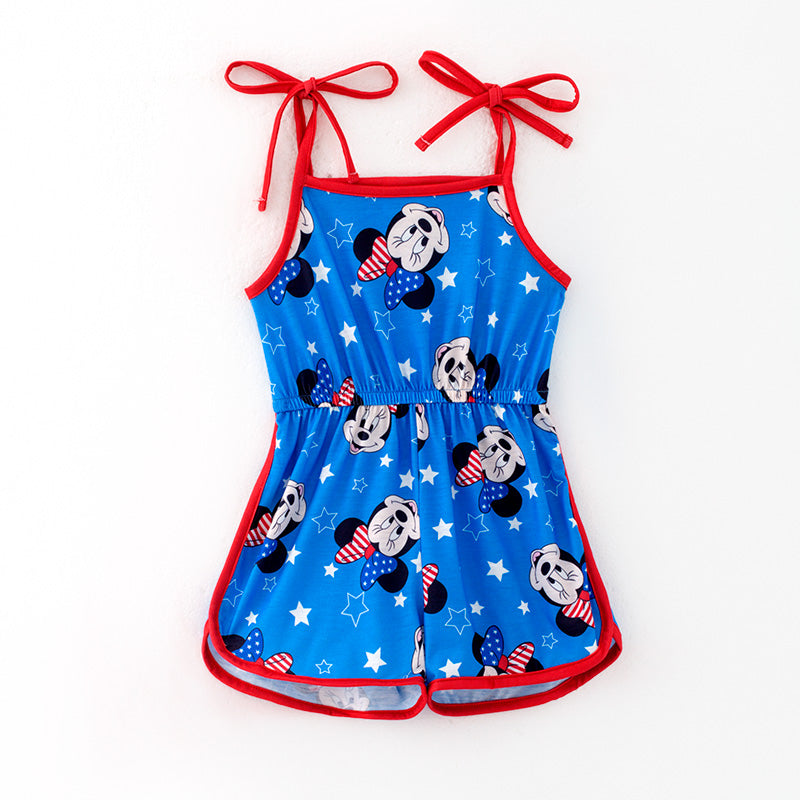 （In Stock）Girls Spring and Summer Cartoon Print Jumpsuit