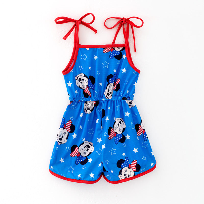 （In Stock）Girls Spring and Summer Cartoon Print Jumpsuit