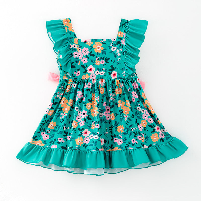 （In Stock）Girls Easter Bunny Print Dress