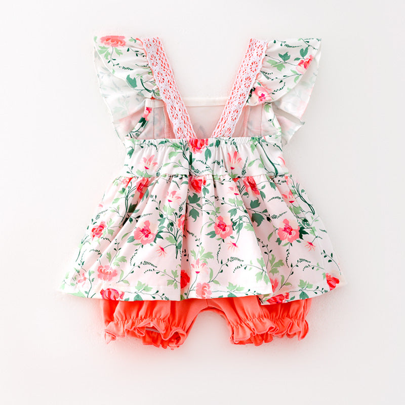 （In Stock）Toddler Girls Easter Bunny Print Romper