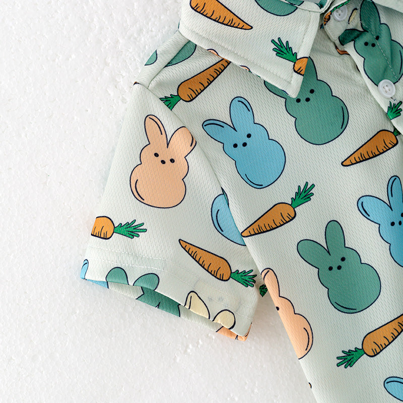 （In Stock）Boys Easter Bunny Print Shirt