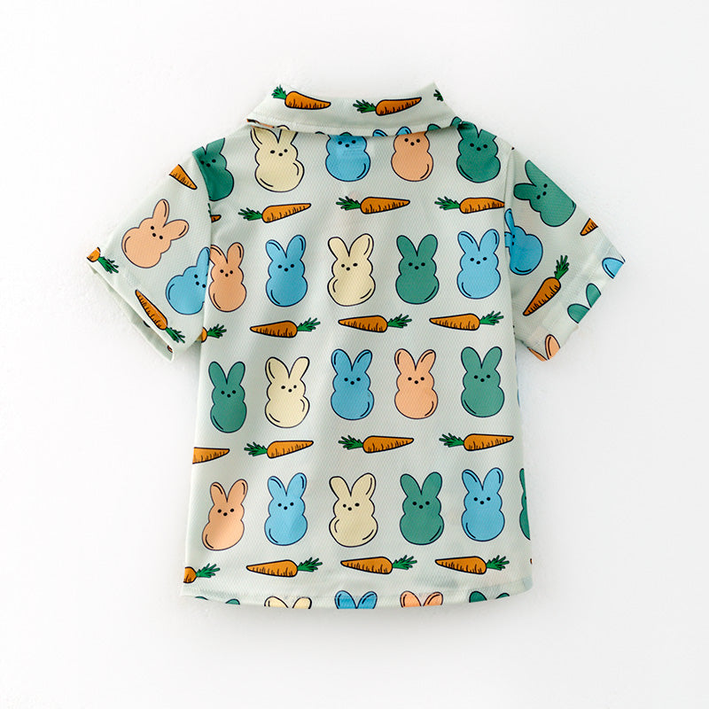 （In Stock）Boys Easter Bunny Print Shirt