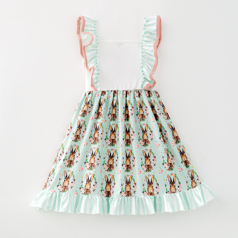 （In Stock）Girls Easter Bunny Print Slip Dress