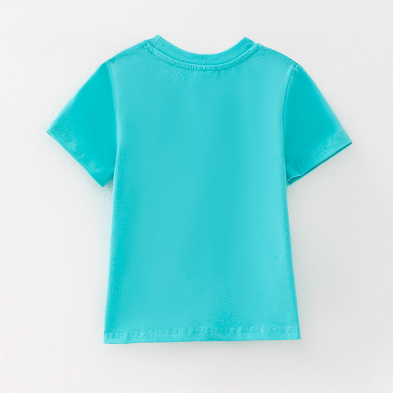 （In Stock）Boys Easter Bunny Print Turquoise Cotton Top