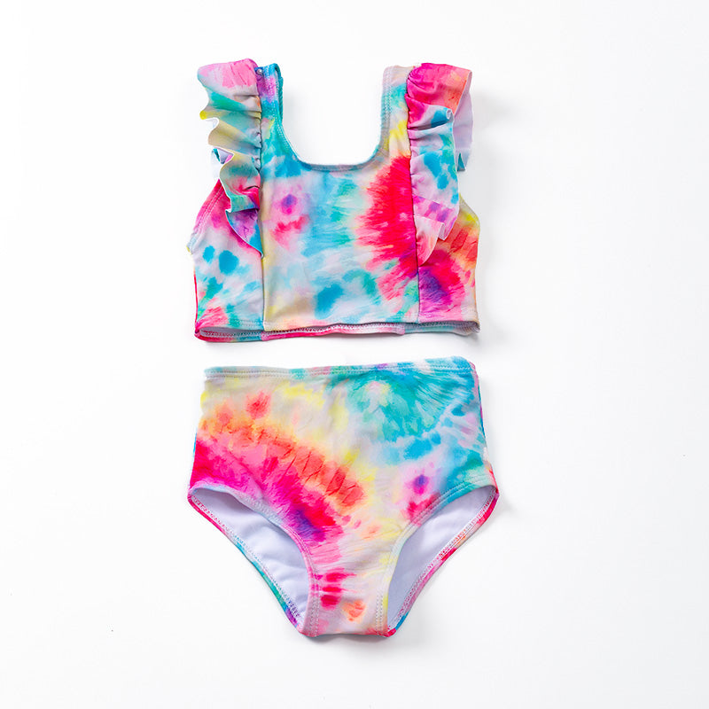 Girls Tie Dyed 2pcs Swimsuits