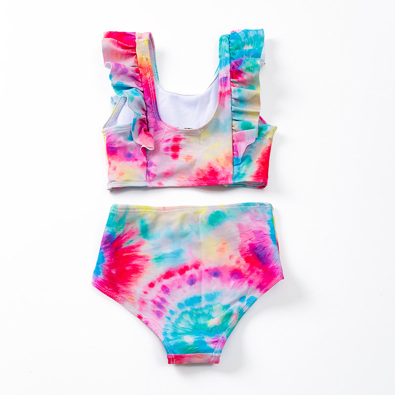 Girls Tie Dyed 2pcs Swimsuits