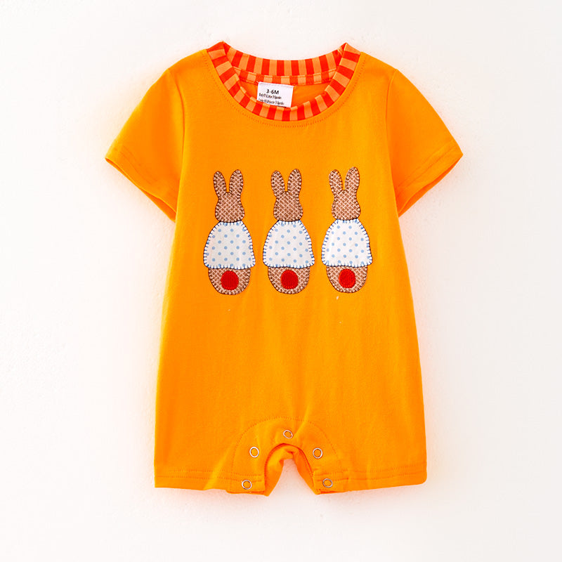 （In Stock）Toddler Boys Easter Bunny Applique Romper