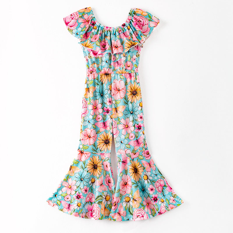 Girls Floral Jumpsuit