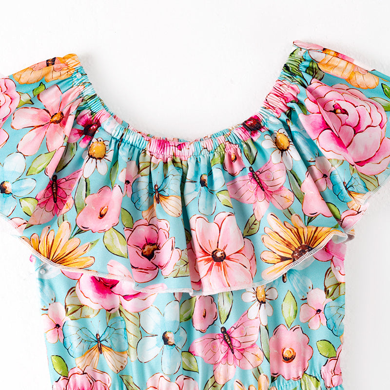 Girls Floral Jumpsuit