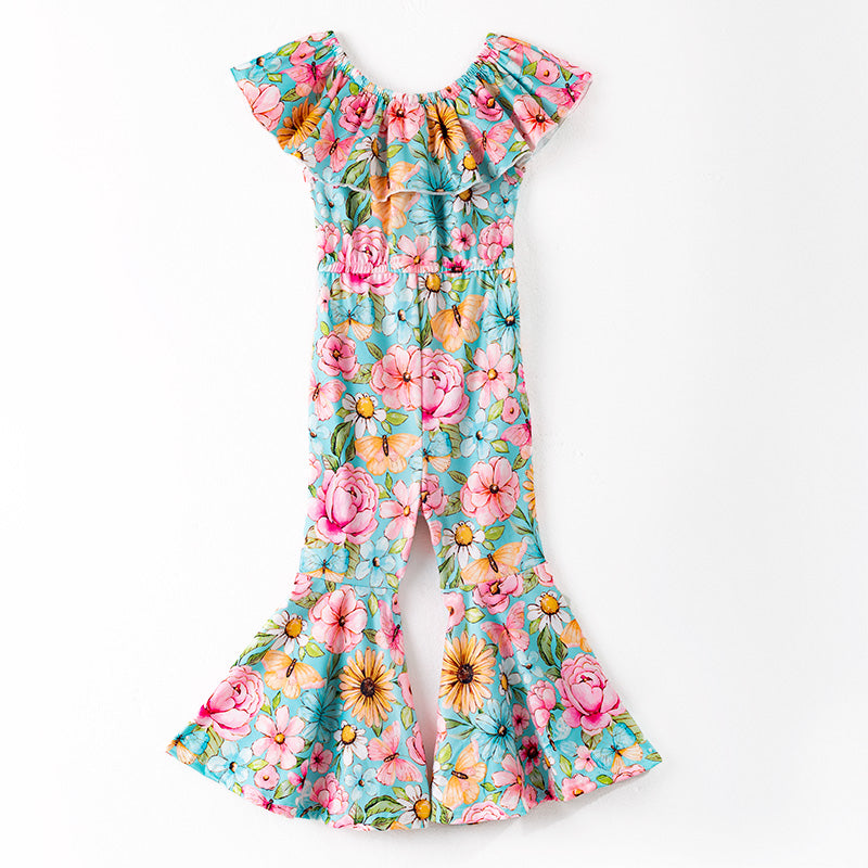 Girls Floral Jumpsuit