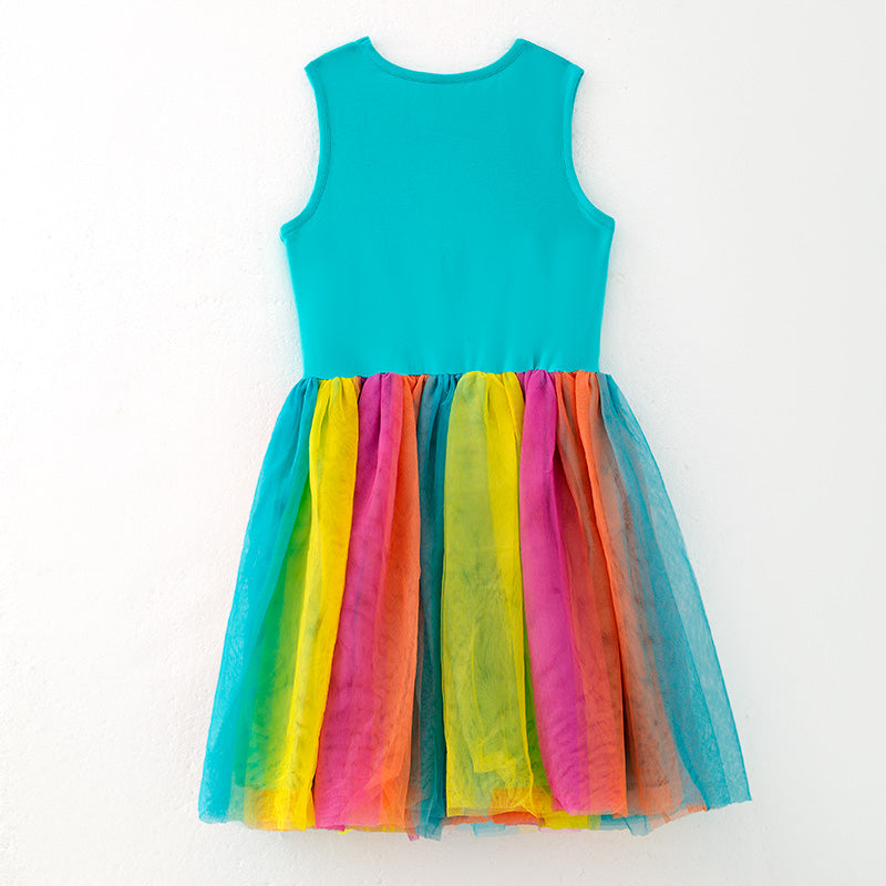 （In Stock）Girls Easter Bunny Print Tulle Dress