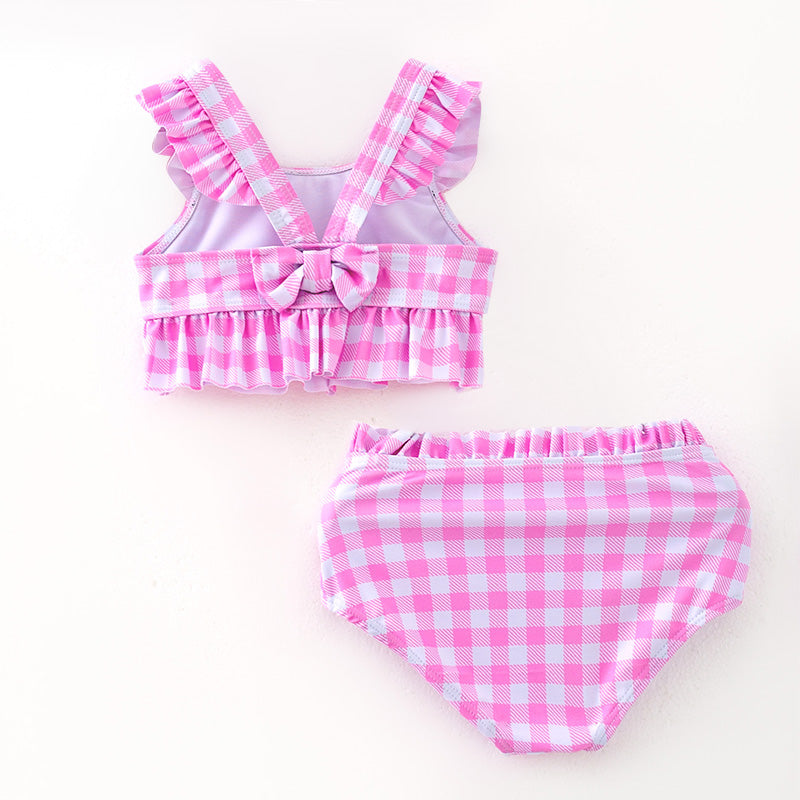 （In Stock）Girls Spring and Summer Rainbow Print Swimsuit