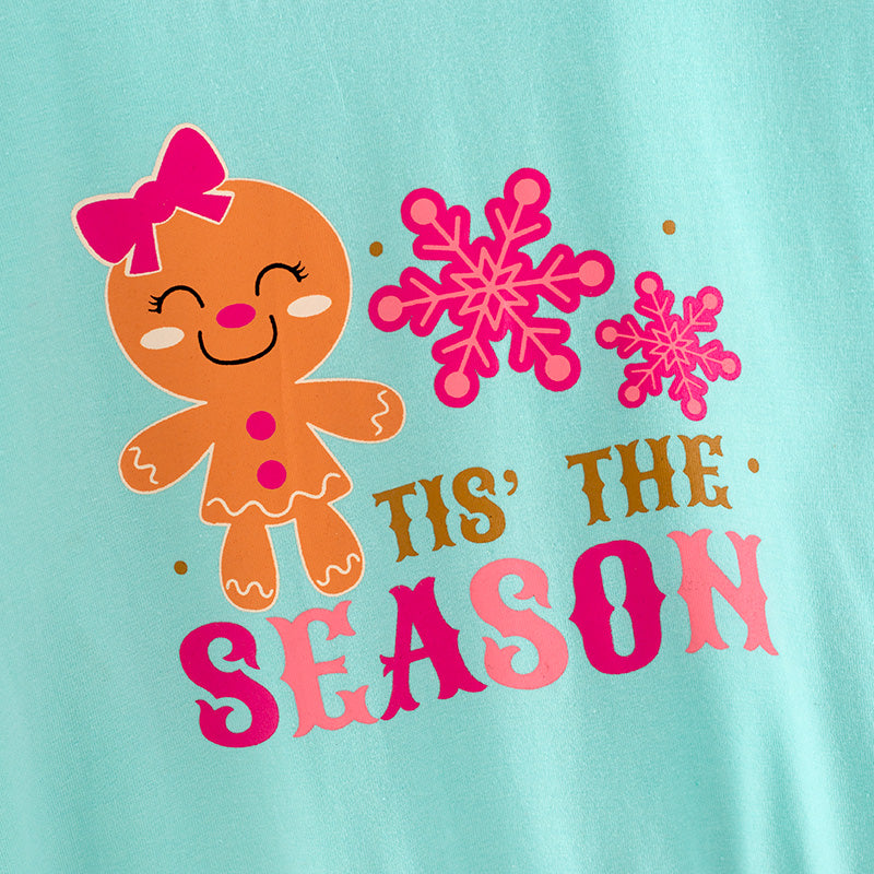 （In Stock G22-3-2）Girls Christmas Print T-shirt