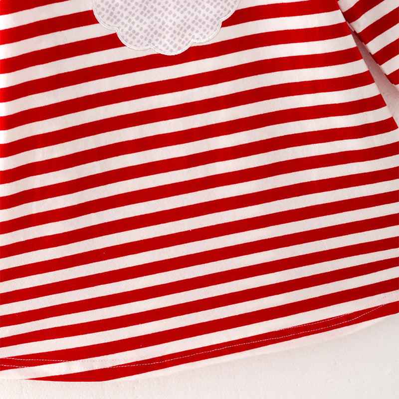 （In Stock G22-2-2）Girls Christmas Stripe Dress