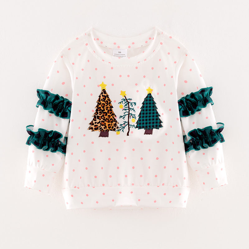 （In Stock G22-2-1）Girls Christmas Applique T-shirt