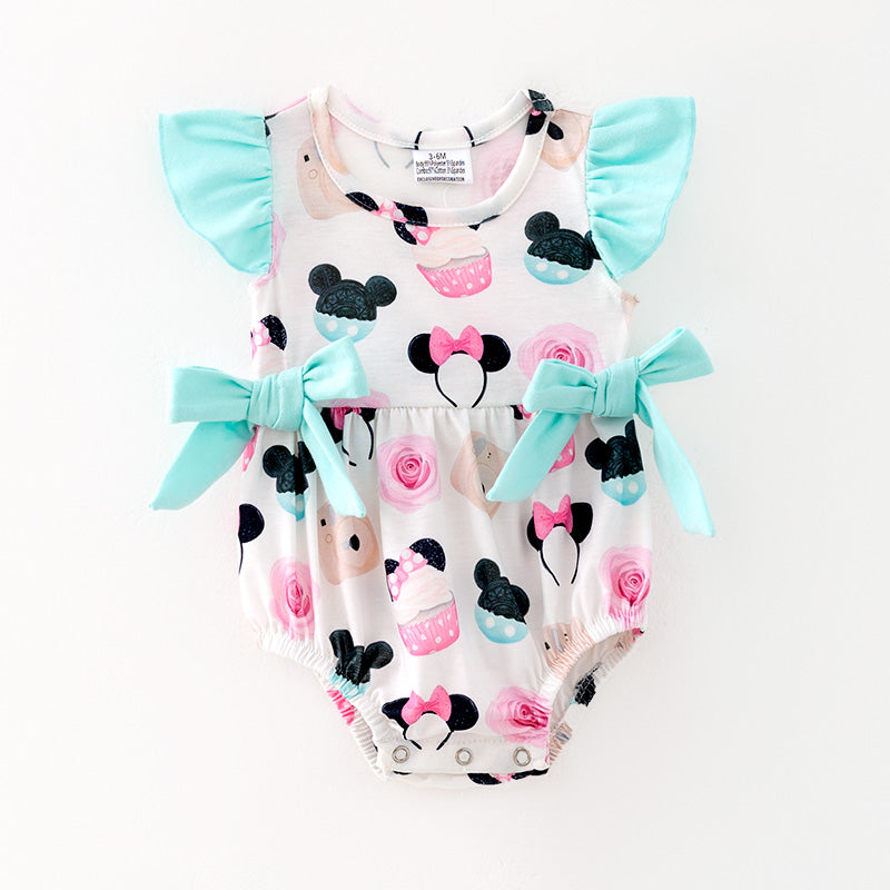 （In Stock）Toddler Girls Spring and Summer Cartoon Print Romper