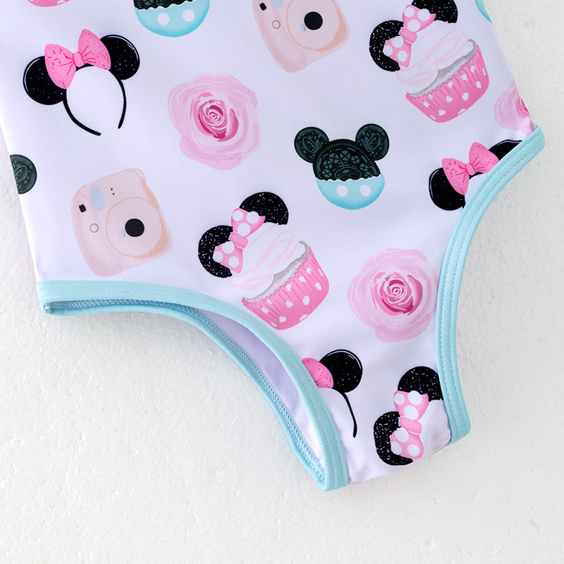 （In Stock）Girls Spring and Summer Cartoon Print Swimsuit