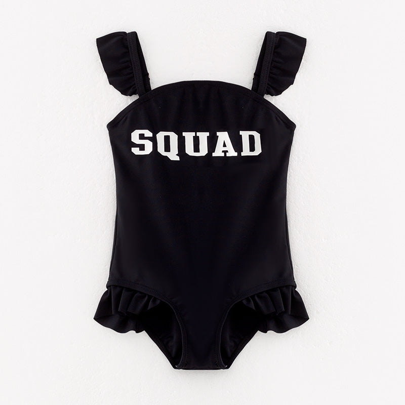 （In Stock）Girls Summer SQUAD Print Swimsuit