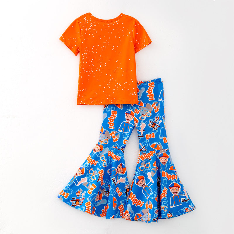 （In Stock）Girls Spring and Summer Cartoon Print Outfit Set