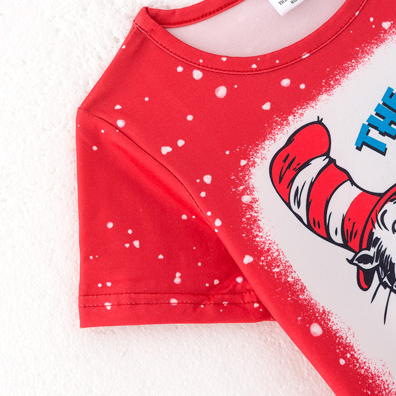 （In Stock）Girls Spring and Summer DR SEUSS Print Outfit Set