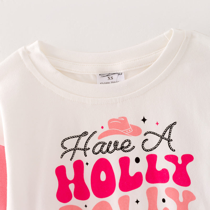 （In Stock L31-1-1）Mommy and Me Christmas Print Top