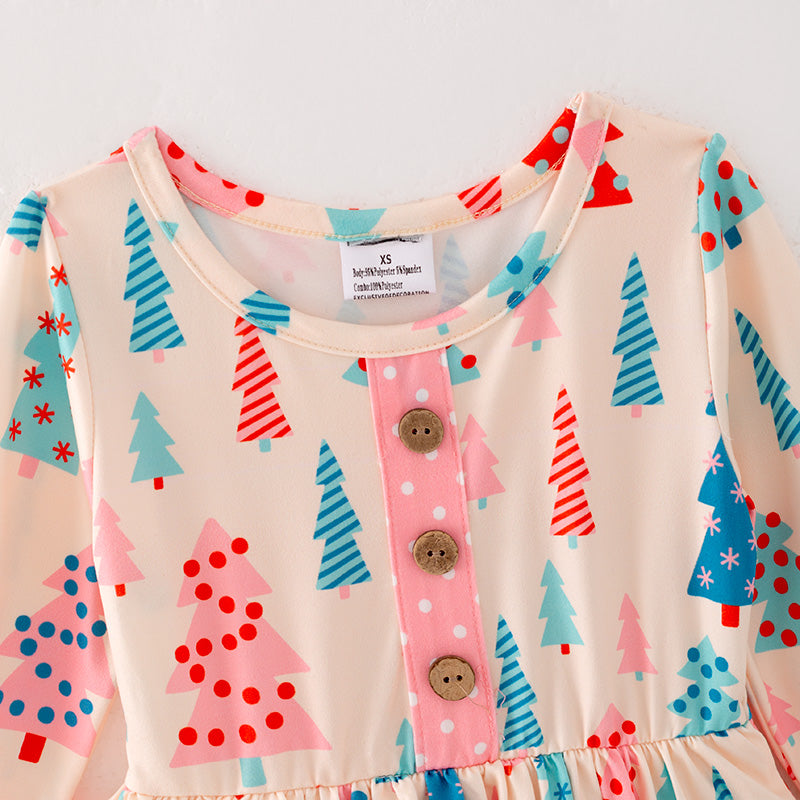 （In Stock L33-2-1）Girls Christmas Print Dress