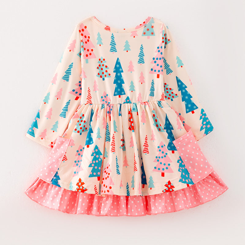 （In Stock L33-2-1）Girls Christmas Print Dress