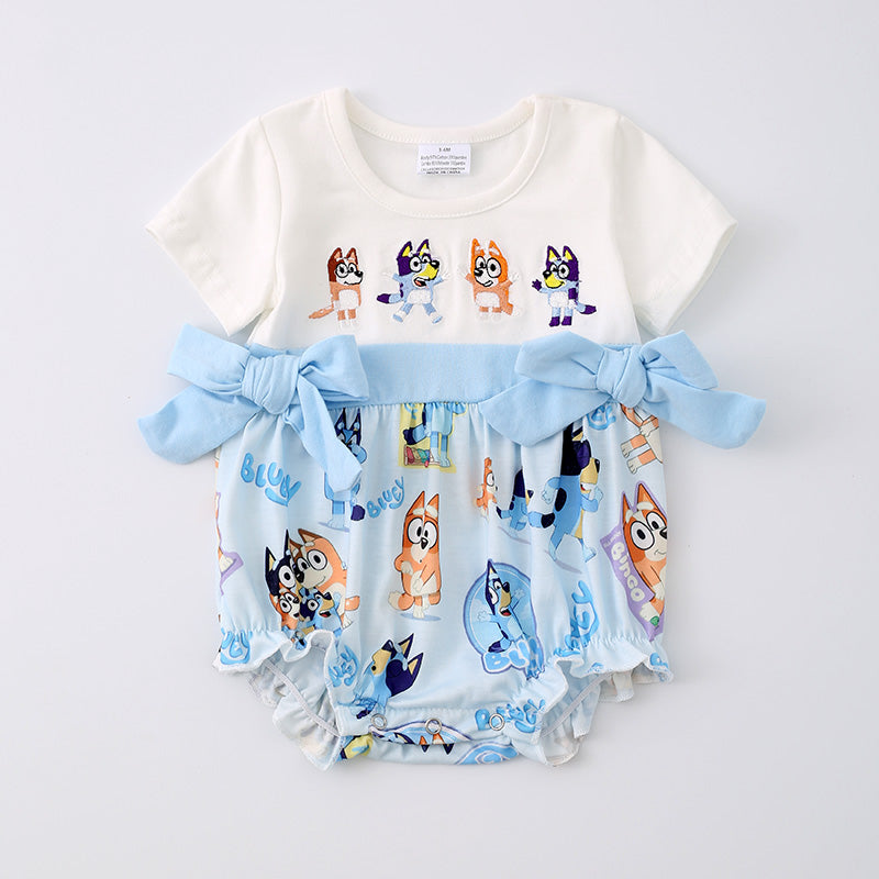 （In Stock G29-3-2）Baby Girls Cartoon Embroidery Romper