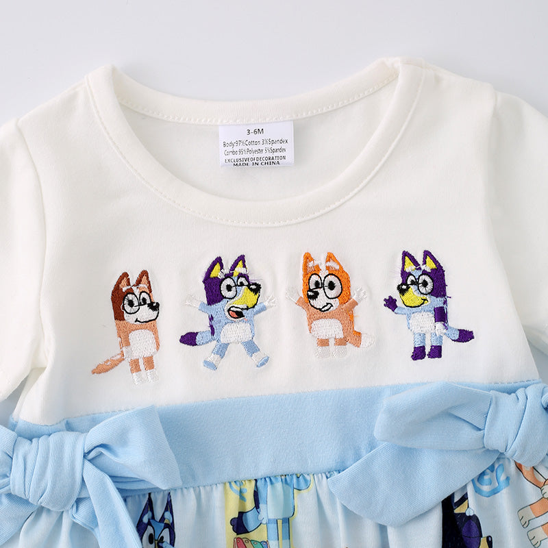 （In Stock G29-3-2）Baby Girls Cartoon Embroidery Romper