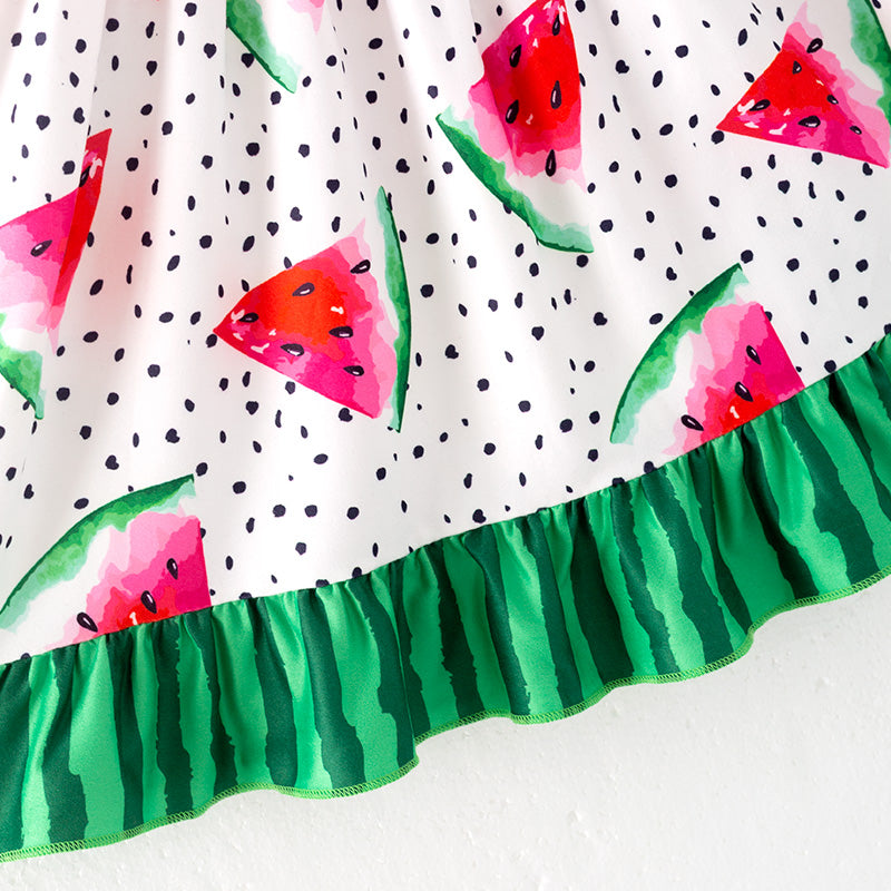 （In Stock）One Pack(10 Pieces total) Sale Girls Spring and Summer Watermelon Print Dress