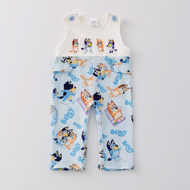 （In Stock G29-4-3）Baby Boys Cartoon Embroidery Romper