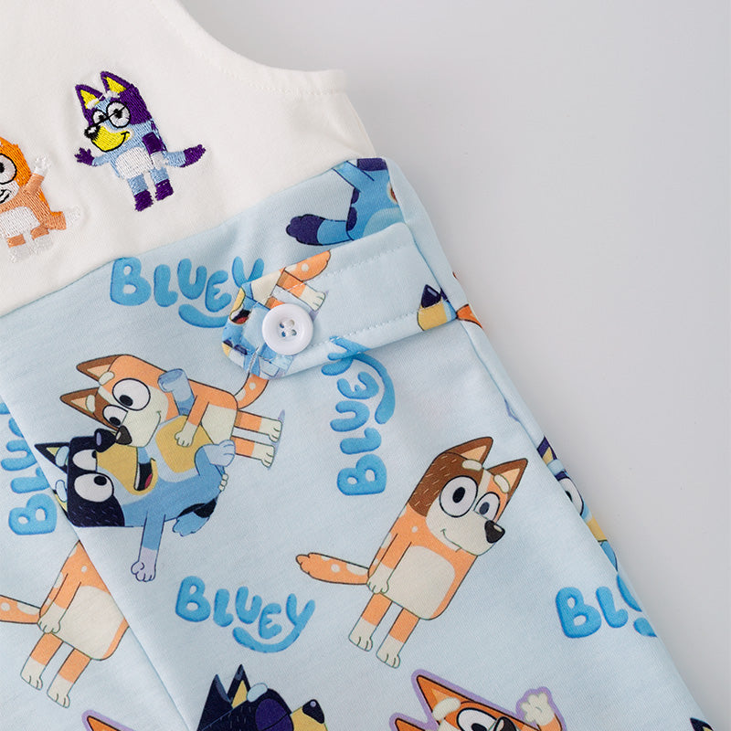 （In Stock G29-4-3）Baby Boys Cartoon Embroidery Romper