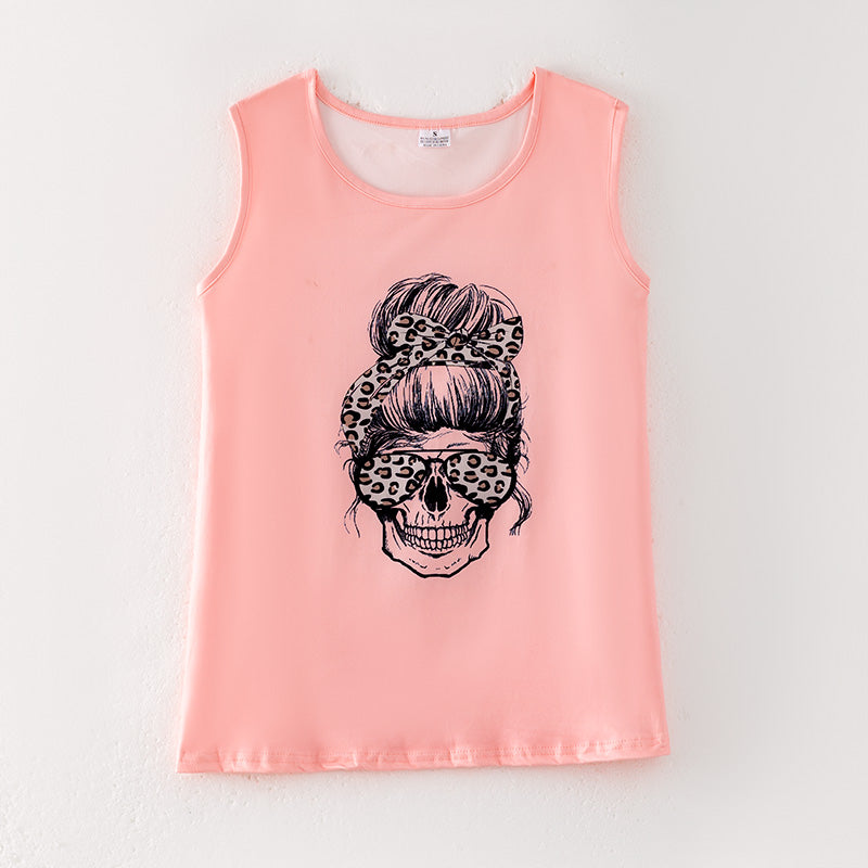 （In Stock）Adults Spring and Summer Skull Print Tank Top