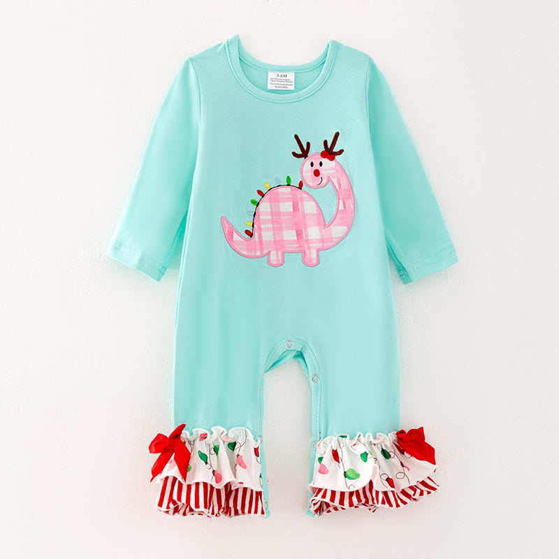 （In Stock G7-5-1）Baby Girls Christmas Print Romper