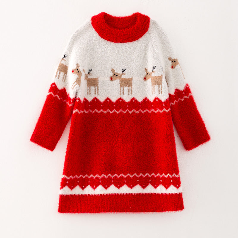 （In Stock G7-4-3）Girls Christmas Sweater Dress