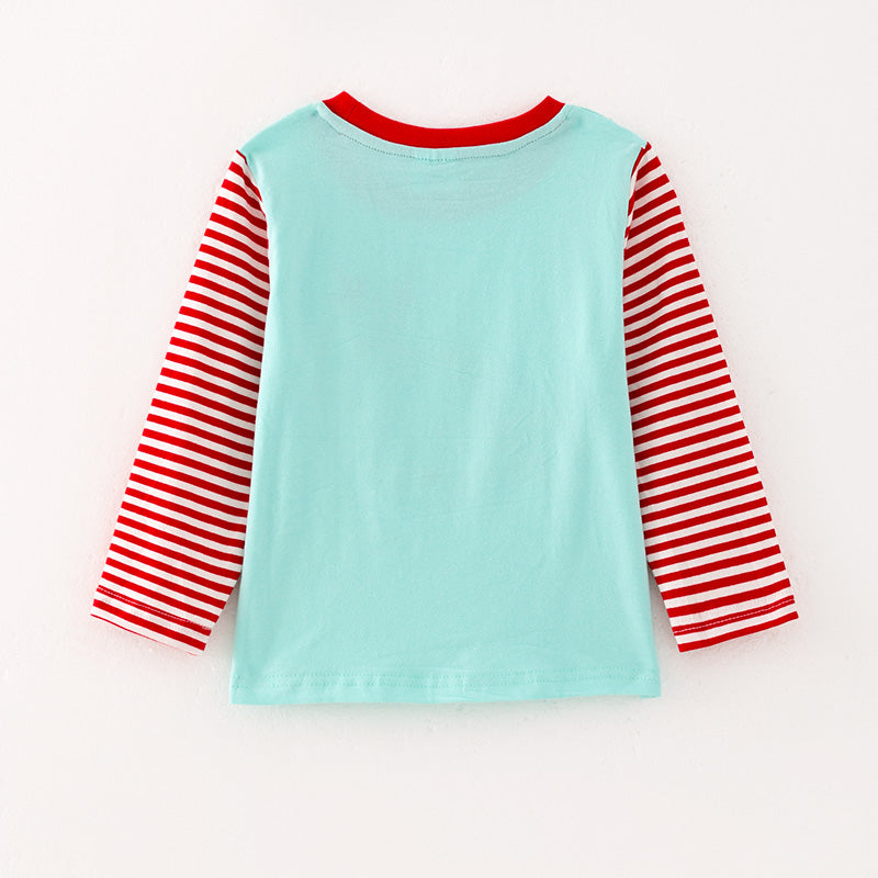 （In Stock G7-5-1）Girls Christmas Print Top